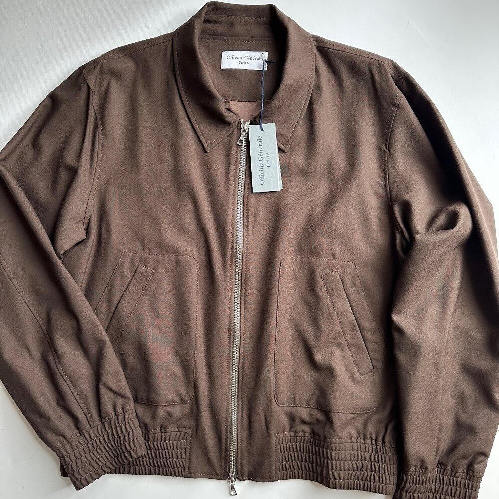 Officine Générale Marlow Fresco Wool Jacket - Cocoa - XXL (NWT)